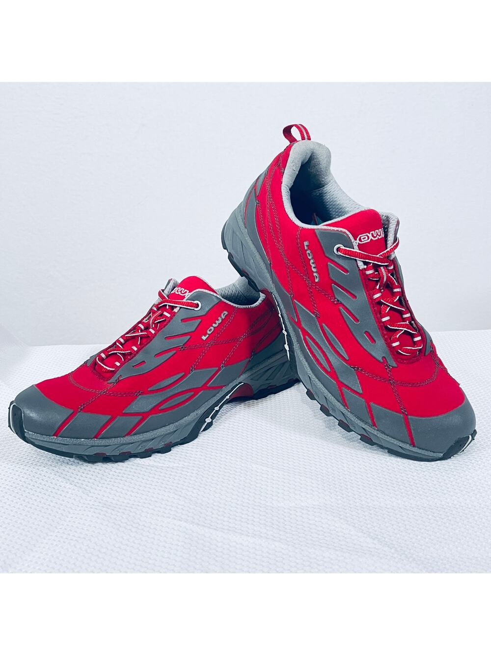 LOWA SPS All Terrain Hiking Climbing Shoes Womens 6.5 38 Red Gray Made In Italy